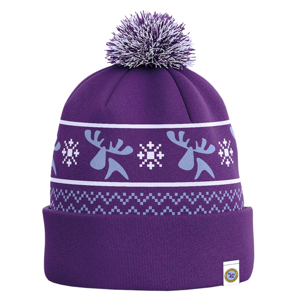 Purple Moose Cotton Bobble Hat