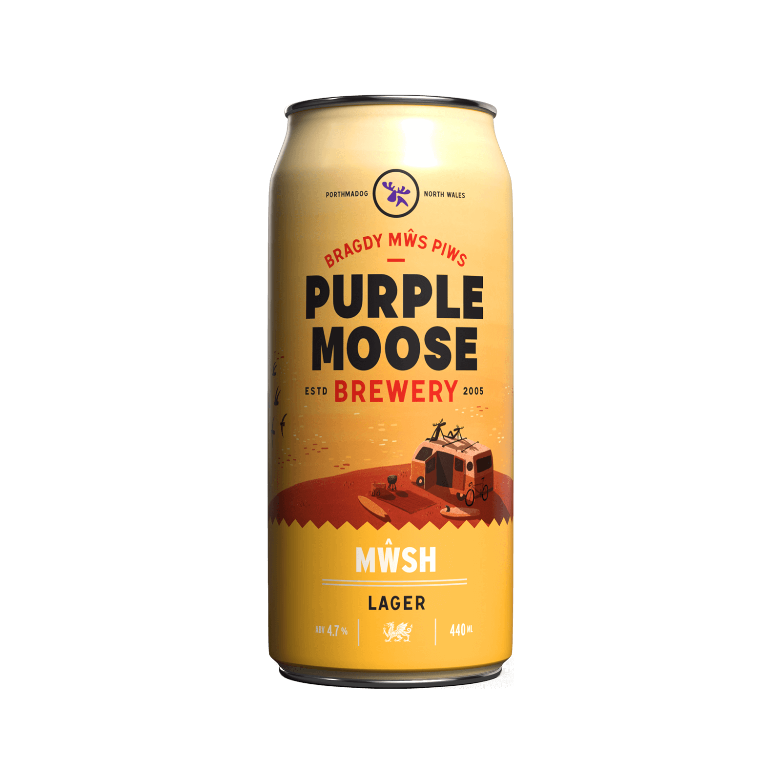 Mŵsh Lager 440ml (4.7% ABV)